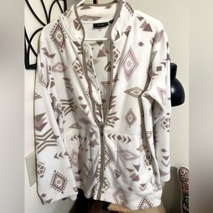 Susan Graver Plus Sixe 1X Full Zip spring fleece jacket